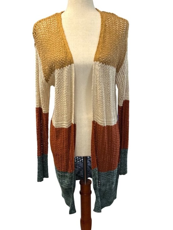 Linda Anderson Sweaters - Linda Anderson Open Knit Color Block Cardigan~Size M~Multicolor Sweater L13 32